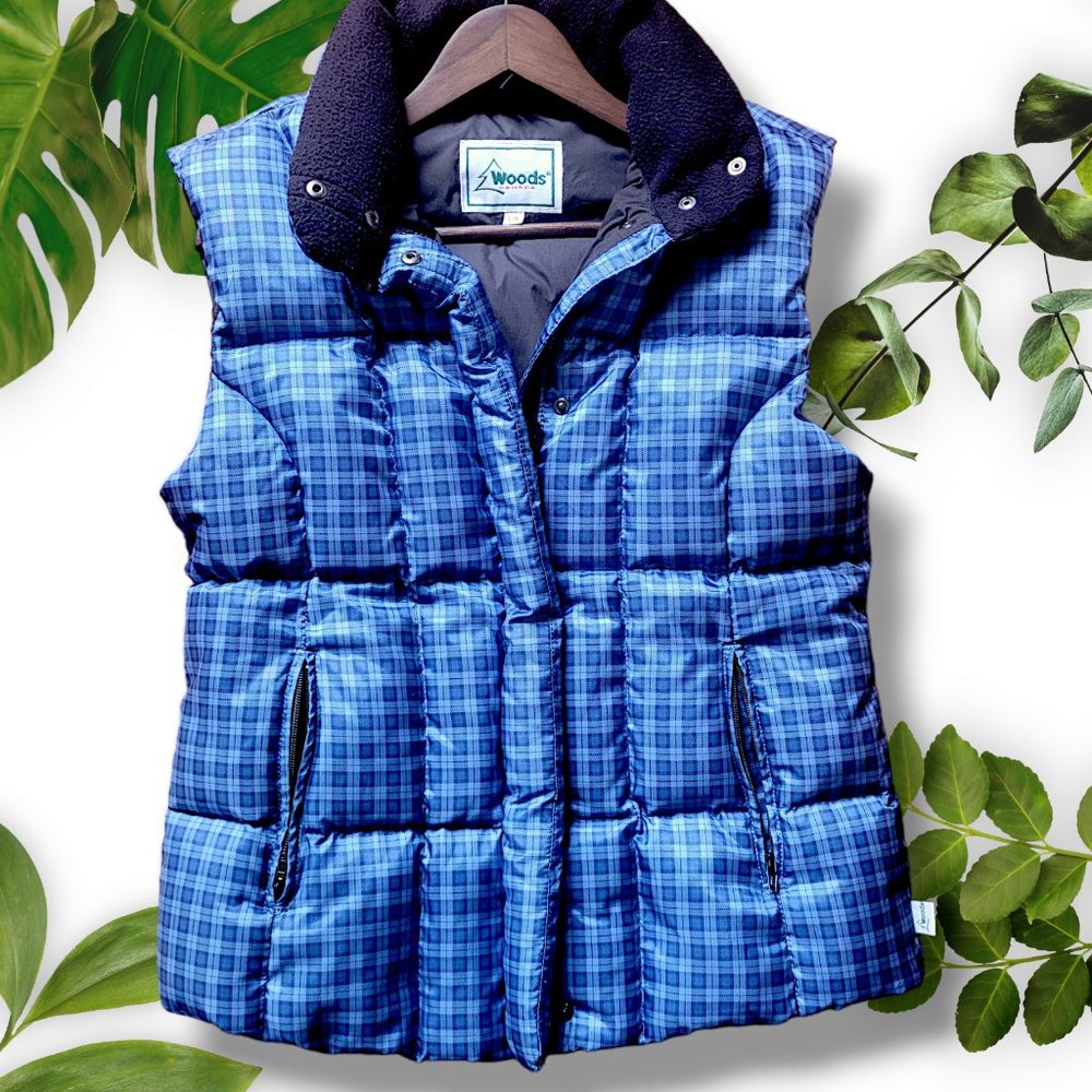 Woods Canada Blue Duck Down Vest, sz Large